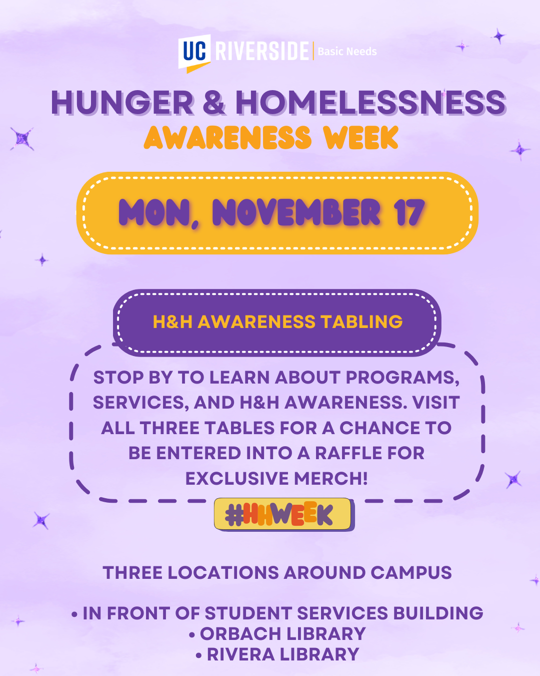 (h&h) Monday event flyer