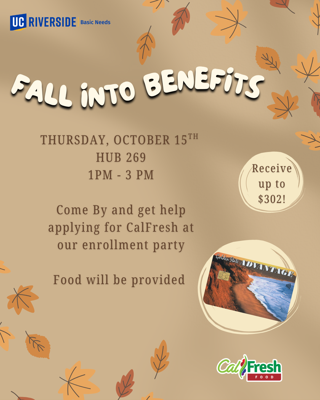 Fall 2026 CalFresh enrollment party 