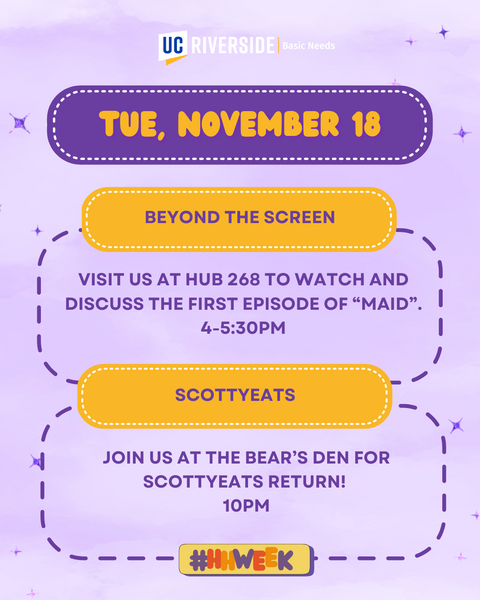 (h&h) Tuesday event flyer