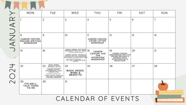 (Adulting) Calendar of Events- Jan 