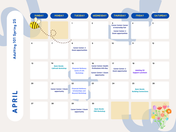 Adulting 101 April 2025 Calendar 