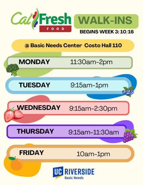 (calfresh) fall 25 walk-ins