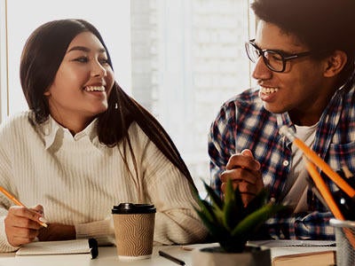 UCR Students work on group project.