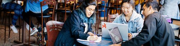 UCR students hold group study in HUB.